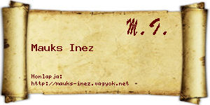 Mauks Inez névjegykártya
